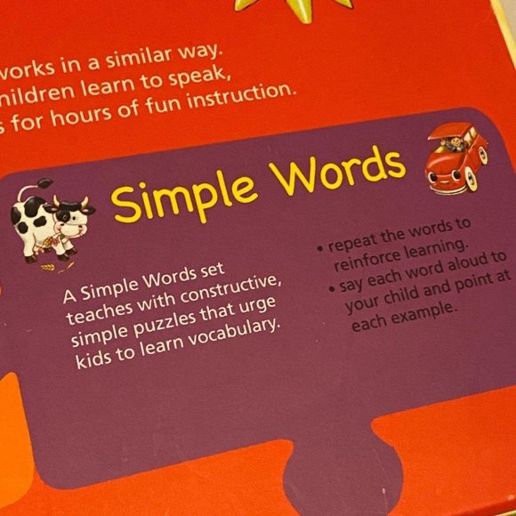 First Words Puzzle set Homeschooling Preschool Pre-K - 1st Grade Reading Skills - Picture 4 of 7